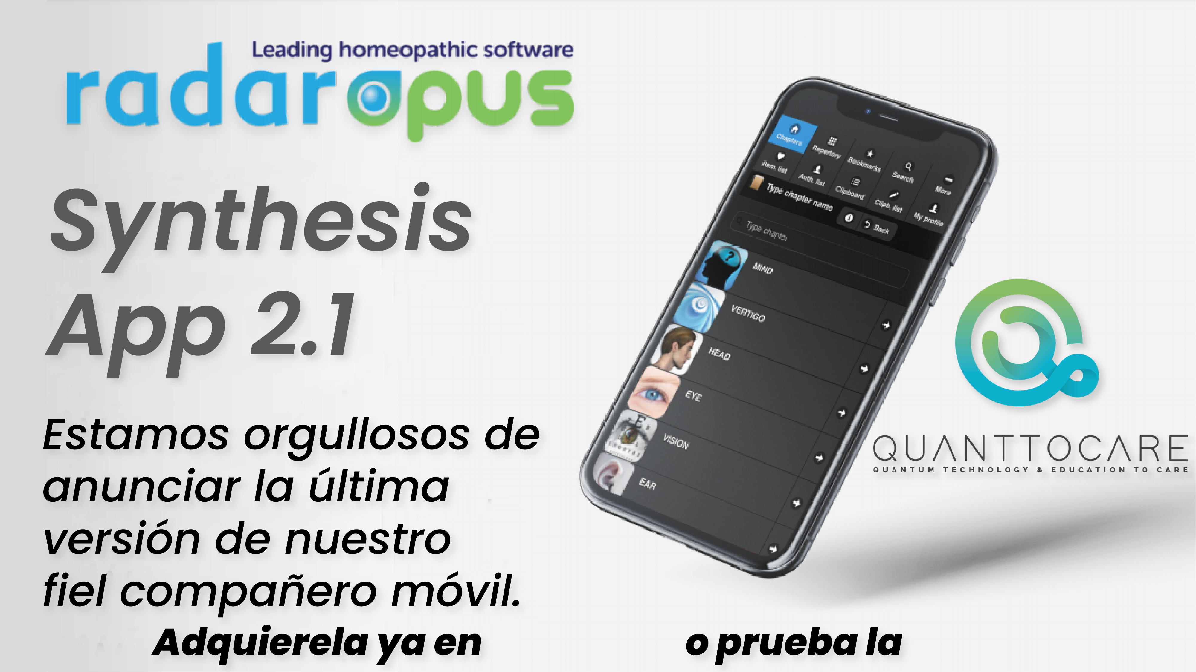 Nueva version de la App de Radar Opus Quanttocare